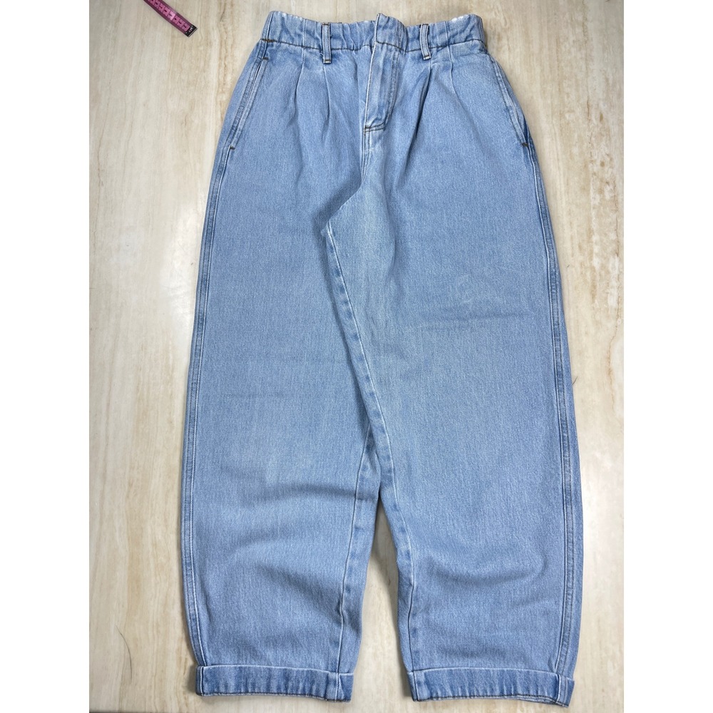 BDG Urban Outfitters Drew Baggy Pleated Jeans Light Wash Elastic Waist W28 L32 - Picture 5 of 12